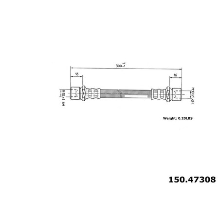 Centric Parts Brake Hose, 150.47308 150.47308